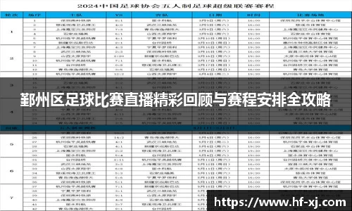 鄞州区足球比赛直播精彩回顾与赛程安排全攻略