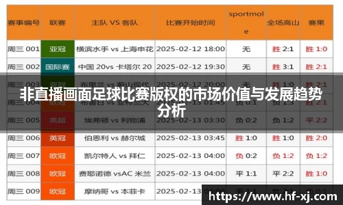 非直播画面足球比赛版权的市场价值与发展趋势分析