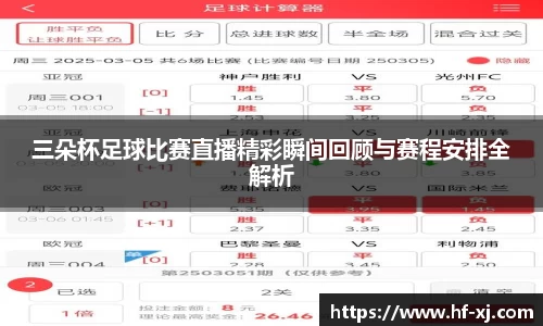 三朵杯足球比赛直播精彩瞬间回顾与赛程安排全解析